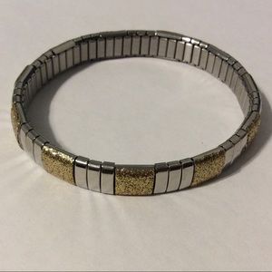 ✨Silver & Gold Tone Glitter Stretch Bracelet✨